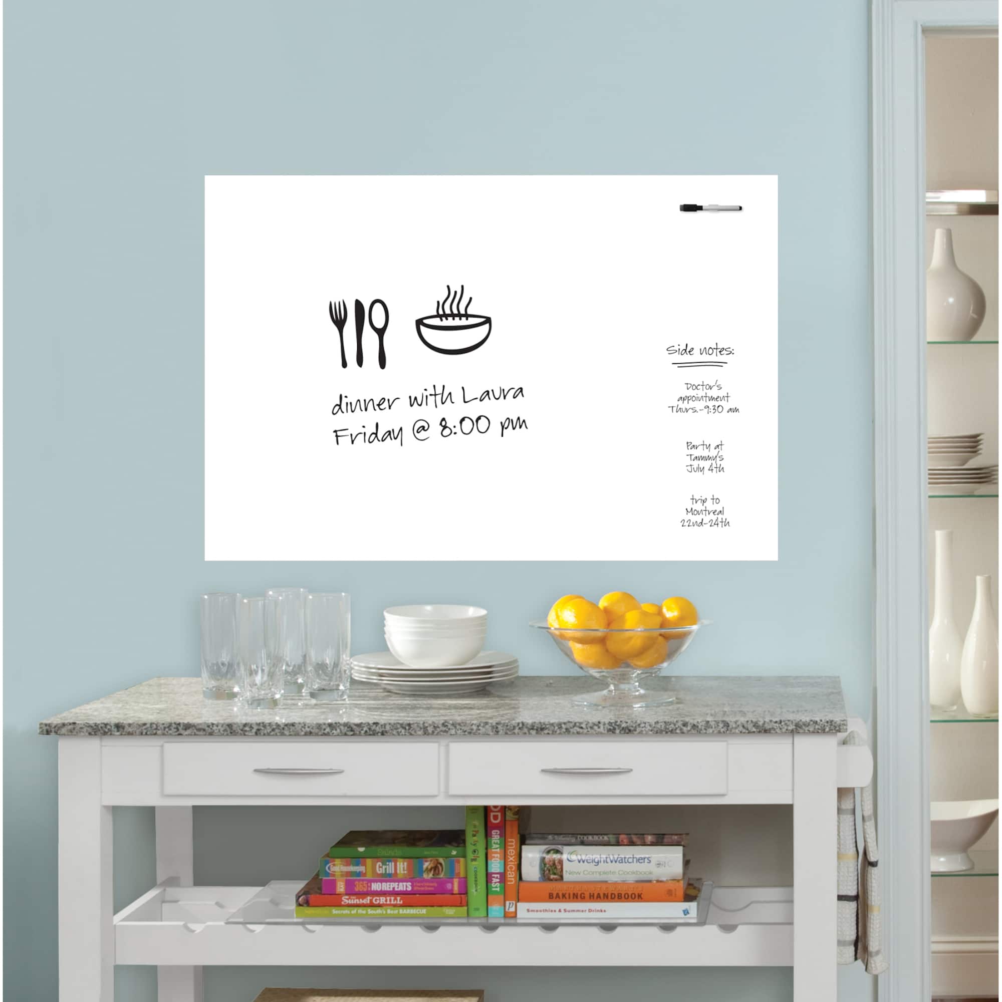 WallPops Large White Dry-Erase Message Board Decal